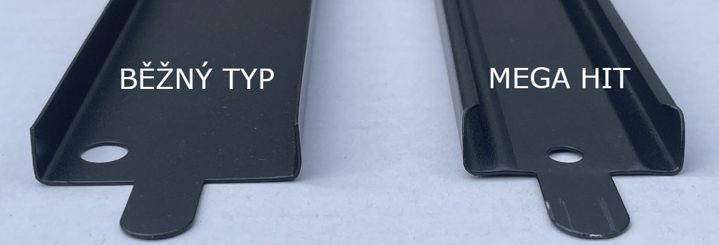 Porovnání profilů výztuh pod police regálů